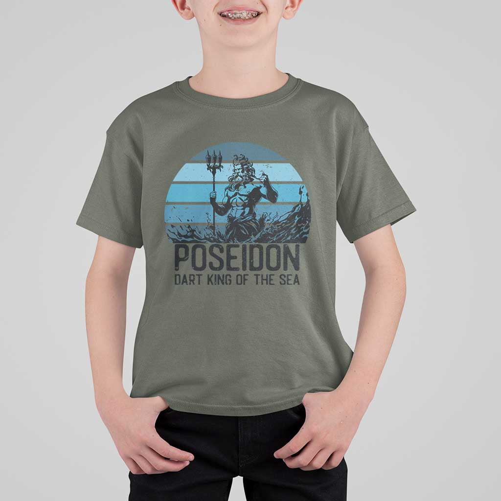 Ancient Greek Mythology Poseidon Dartist T Shirt For Kid Dart King Of The Sea Trident - Wonder Print Shop