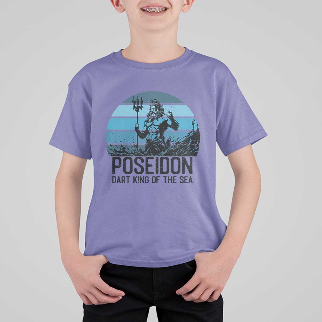 Ancient Greek Mythology Poseidon Dartist T Shirt For Kid Dart King Of The Sea Trident - Wonder Print Shop