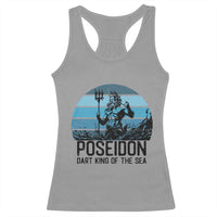 Ancient Greek Mythology Poseidon Dartist Racerback Tank Top Dart King Of The Sea Trident - Wonder Print Shop