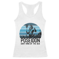 Ancient Greek Mythology Poseidon Dartist Racerback Tank Top Dart King Of The Sea Trident - Wonder Print Shop