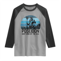 Ancient Greek Mythology Poseidon Dartist Raglan Shirt Dart King Of The Sea Trident - Wonder Print Shop
