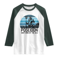 Ancient Greek Mythology Poseidon Dartist Raglan Shirt Dart King Of The Sea Trident - Wonder Print Shop