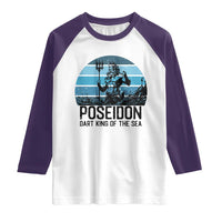 Ancient Greek Mythology Poseidon Dartist Raglan Shirt Dart King Of The Sea Trident - Wonder Print Shop
