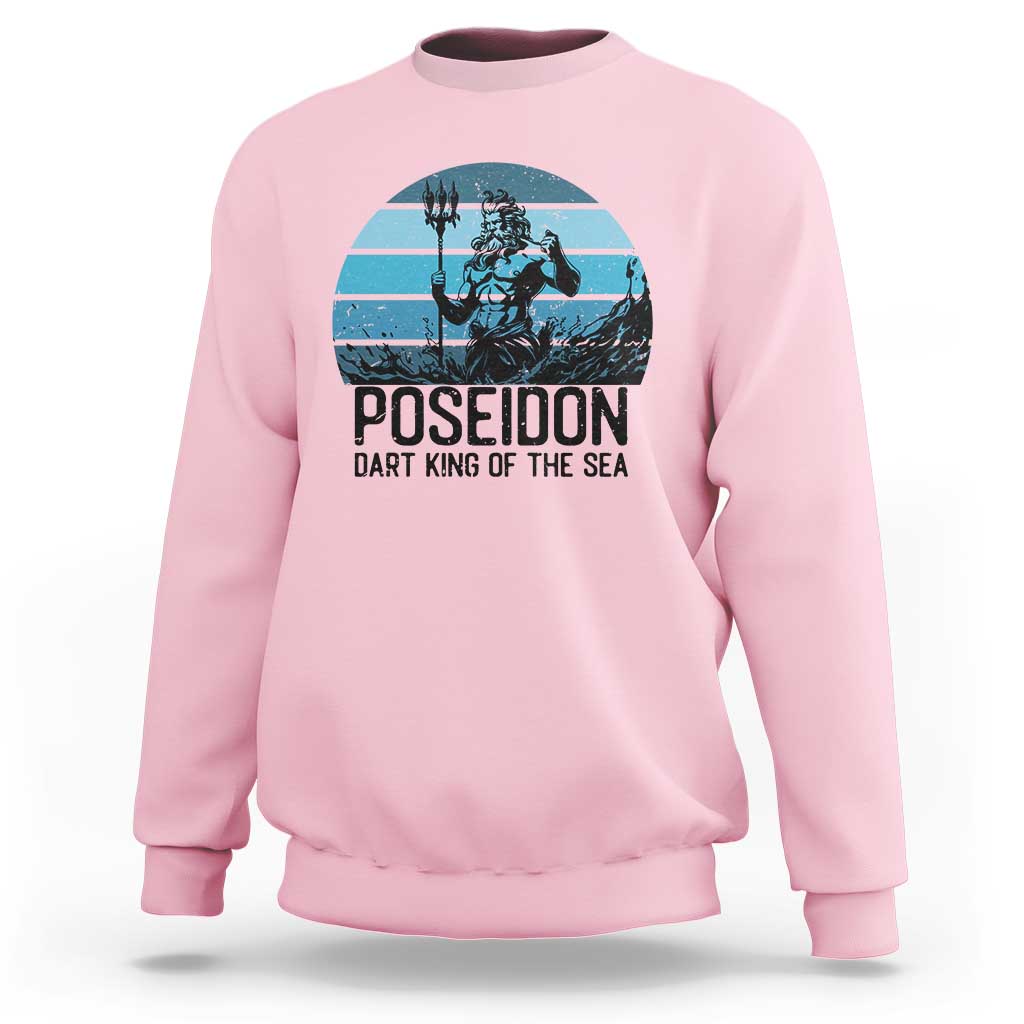 Ancient Greek Mythology Poseidon Dartist Sweatshirt Dart King Of The Sea Trident - Wonder Print Shop