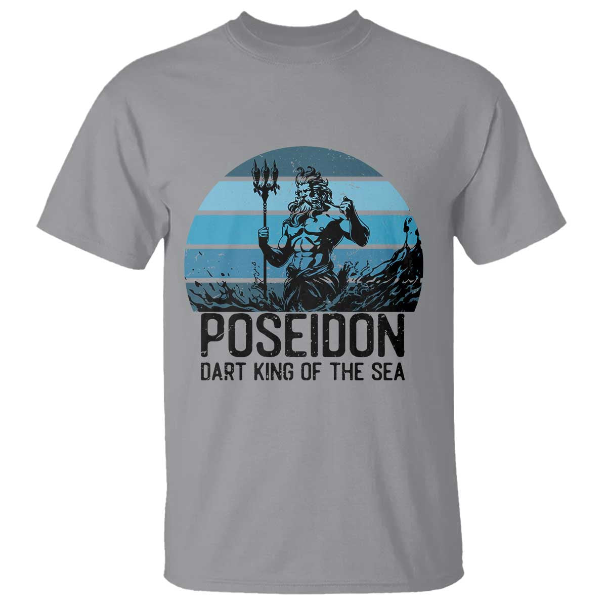 Ancient Greek Mythology Poseidon Dartist T Shirt Dart King Of The Sea Trident - Wonder Print Shop