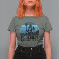 Ancient Greek Mythology Poseidon Dartist T Shirt For Women Dart King Of The Sea Trident - Wonder Print Shop
