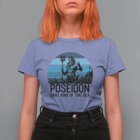 Ancient Greek Mythology Poseidon Dartist T Shirt For Women Dart King Of The Sea Trident - Wonder Print Shop