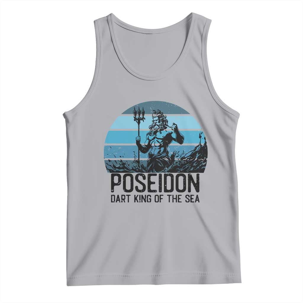 Ancient Greek Mythology Poseidon Dartist Tank Top Dart King Of The Sea Trident - Wonder Print Shop