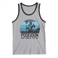 Ancient Greek Mythology Poseidon Dartist Tank Top Dart King Of The Sea Trident - Wonder Print Shop