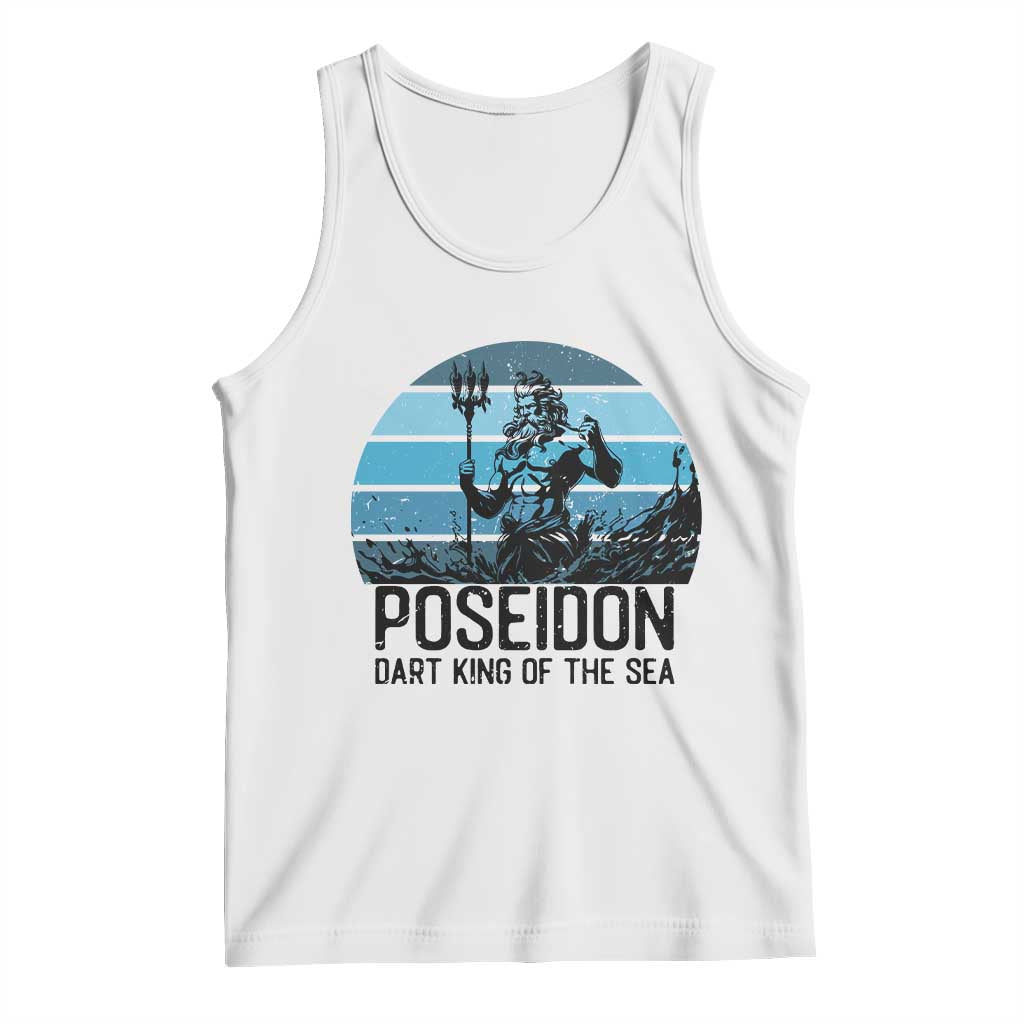 Ancient Greek Mythology Poseidon Dartist Tank Top Dart King Of The Sea Trident - Wonder Print Shop