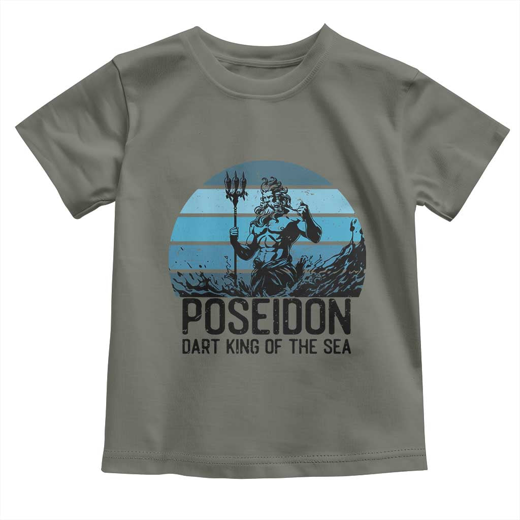 Ancient Greek Mythology Poseidon Dartist Toddler T Shirt Dart King Of The Sea Trident - Wonder Print Shop