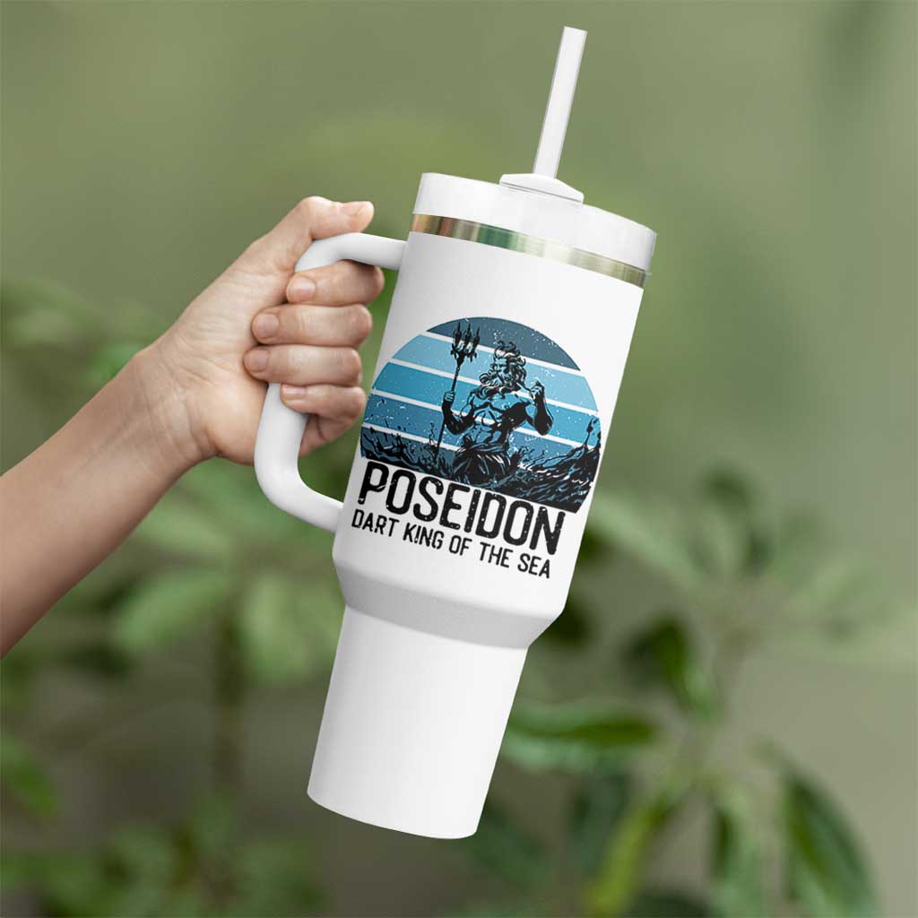 Ancient Greek Mythology Poseidon Dartist Tumbler With Handle Dart King Of The Sea Trident - Wonder Print Shop