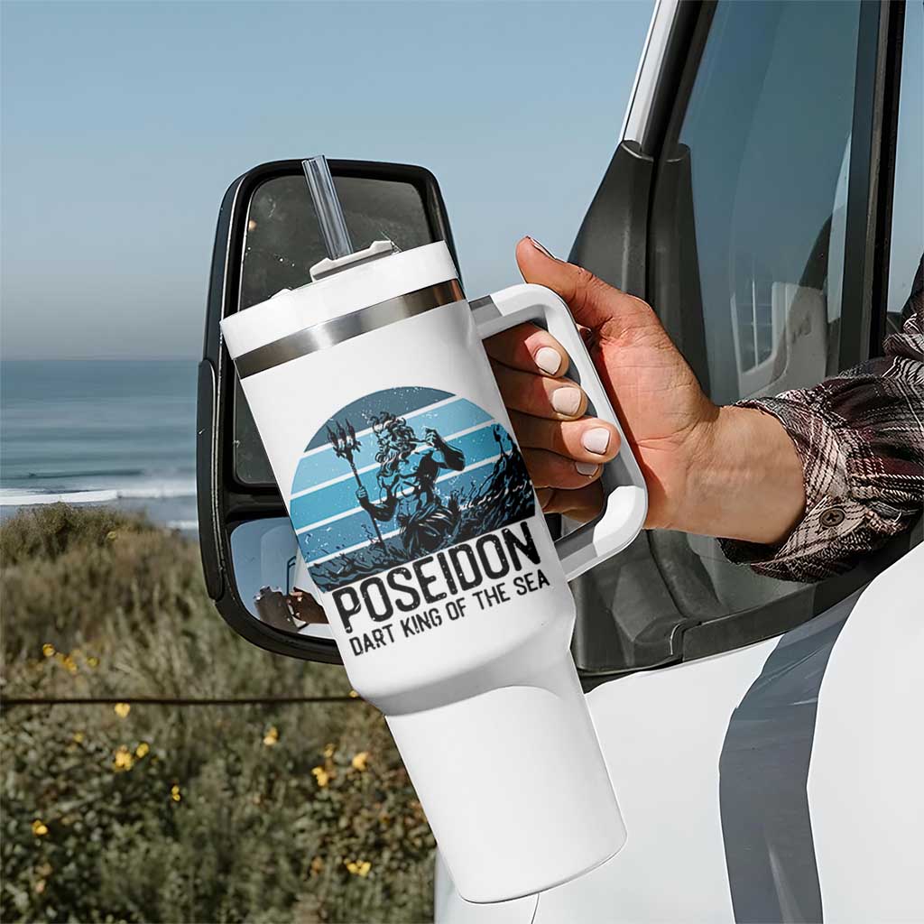 Ancient Greek Mythology Poseidon Dartist Tumbler With Handle Dart King Of The Sea Trident - Wonder Print Shop