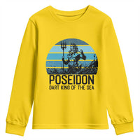 Ancient Greek Mythology Poseidon Dartist Youth Sweatshirt Dart King Of The Sea Trident - Wonder Print Shop