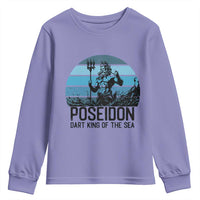 Ancient Greek Mythology Poseidon Dartist Youth Sweatshirt Dart King Of The Sea Trident - Wonder Print Shop