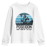 Ancient Greek Mythology Poseidon Dartist Youth Sweatshirt Dart King Of The Sea Trident - Wonder Print Shop