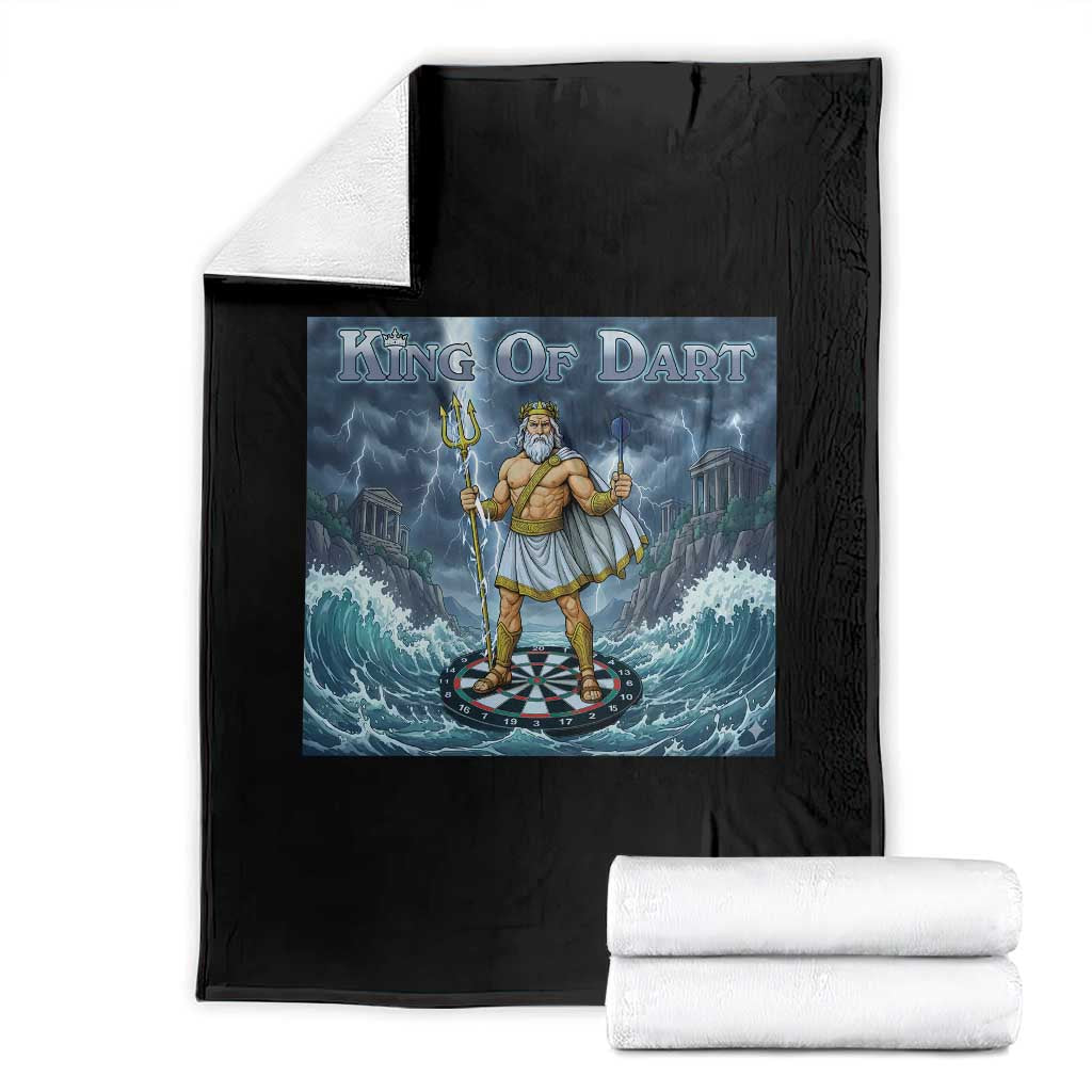 Greek Mythology Poseidon Dart Player Throw Blanket King Of Dart Trident Thrower - Wonder Print Shop