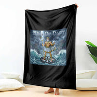 Greek Mythology Poseidon Dart Player Throw Blanket King Of Dart Trident Thrower - Wonder Print Shop
