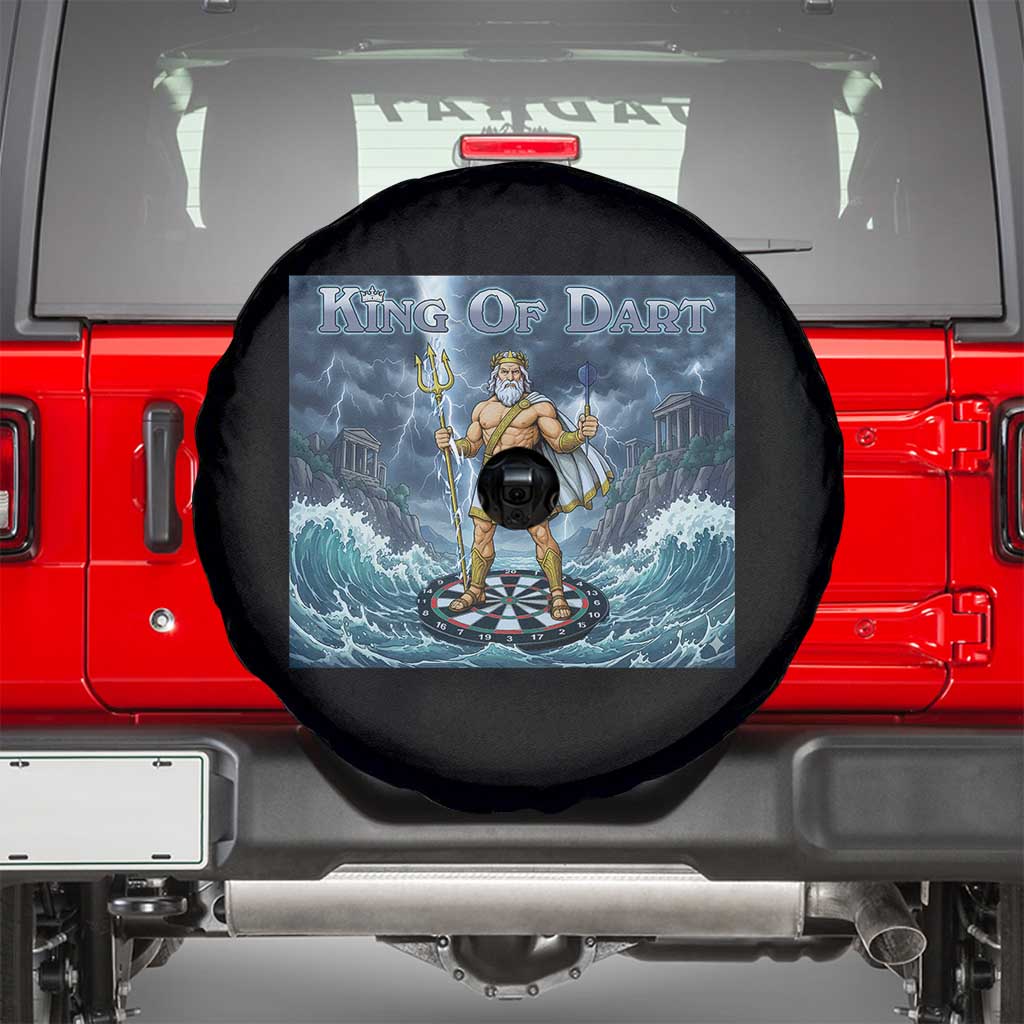Greek Mythology Poseidon Dart Player Spare Tire Cover King Of Dart Trident Thrower - Wonder Print Shop