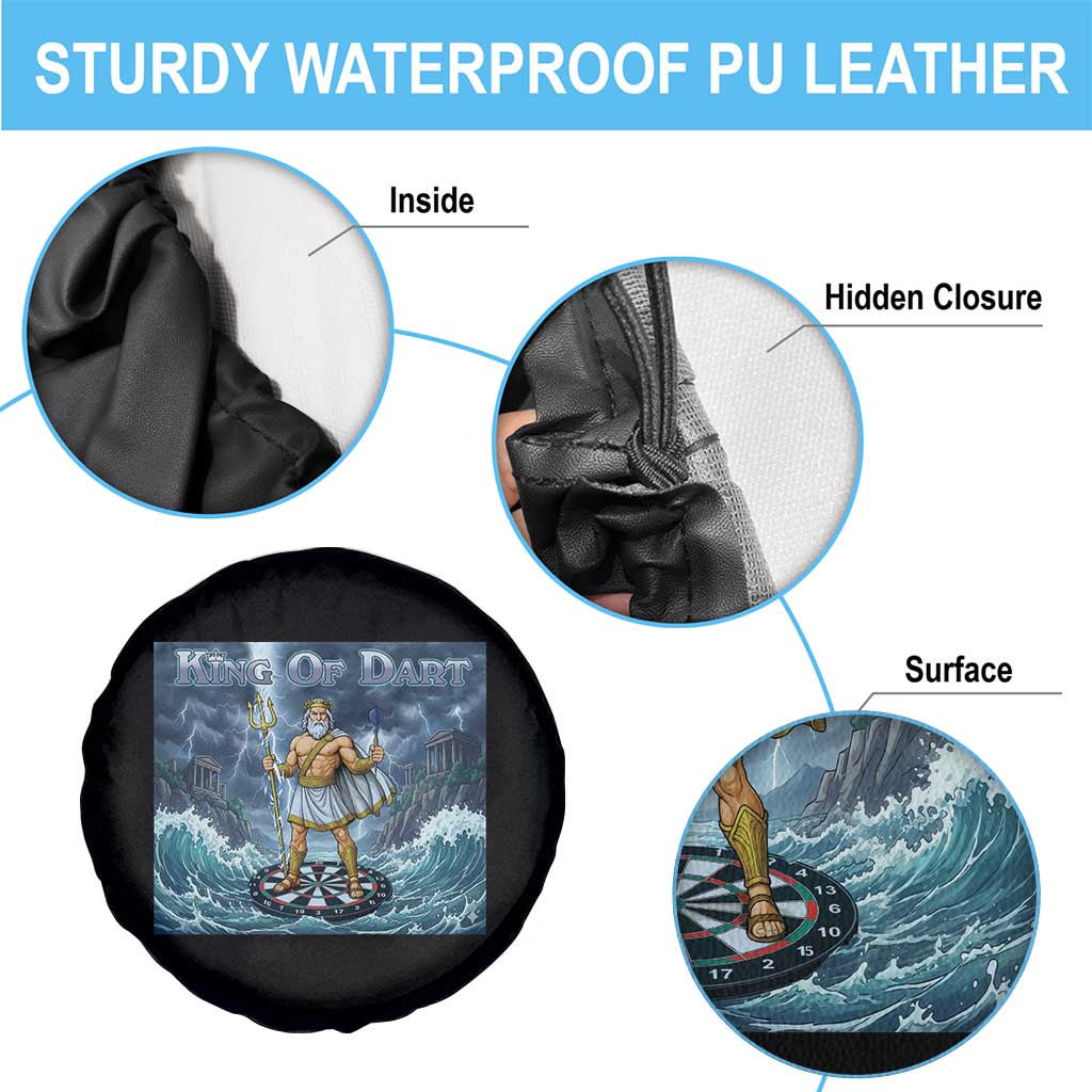 Greek Mythology Poseidon Dart Player Spare Tire Cover King Of Dart Trident Thrower - Wonder Print Shop