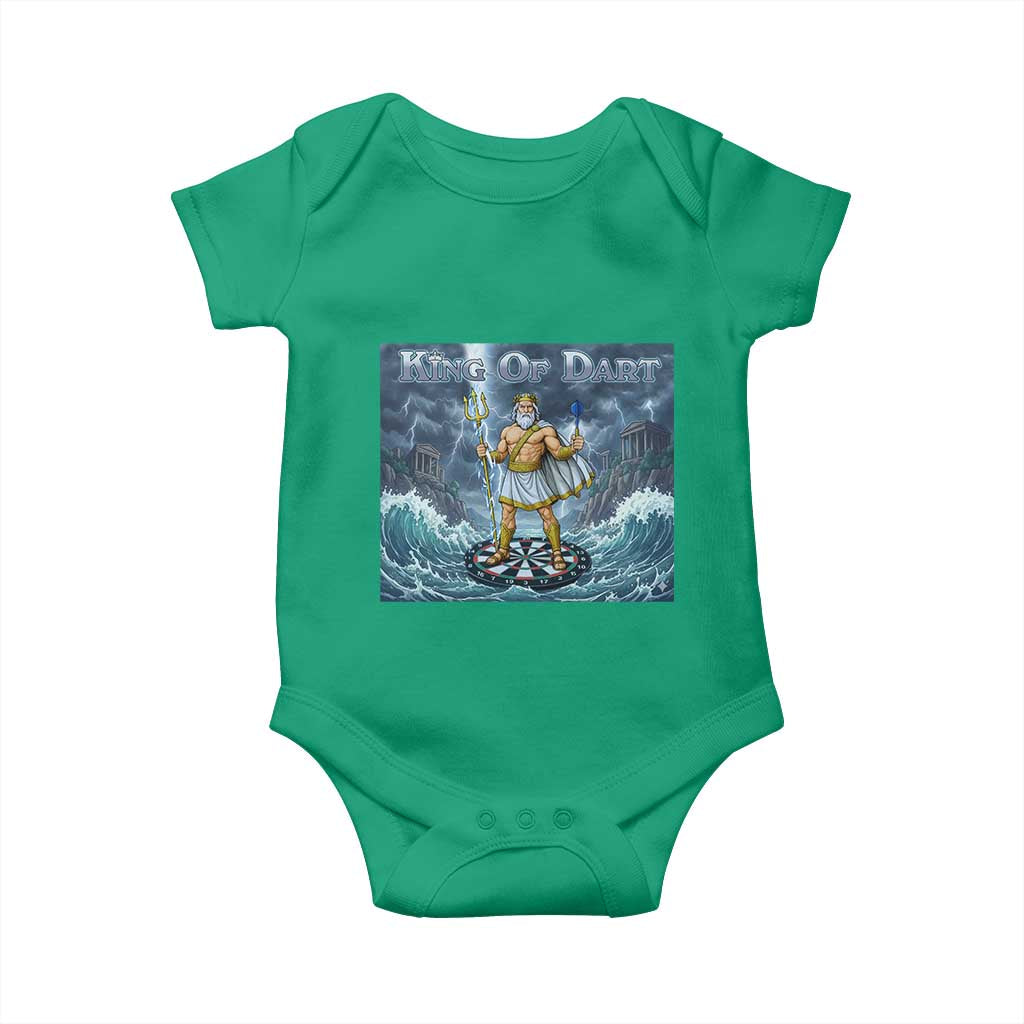 Greek Mythology Poseidon Dart Player Baby Onesie King Of Dart Trident Thrower - Wonder Print Shop