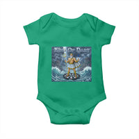 Greek Mythology Poseidon Dart Player Baby Onesie King Of Dart Trident Thrower - Wonder Print Shop