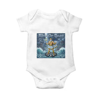 Greek Mythology Poseidon Dart Player Baby Onesie King Of Dart Trident Thrower - Wonder Print Shop