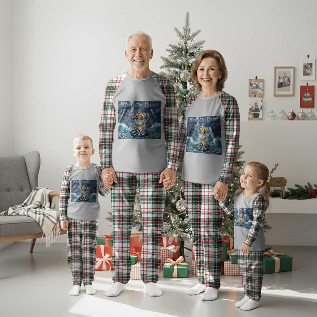 Greek Mythology Poseidon Dart Player Plaid Pajama Set King Of Dart Trident Thrower - Wonder Print Shop