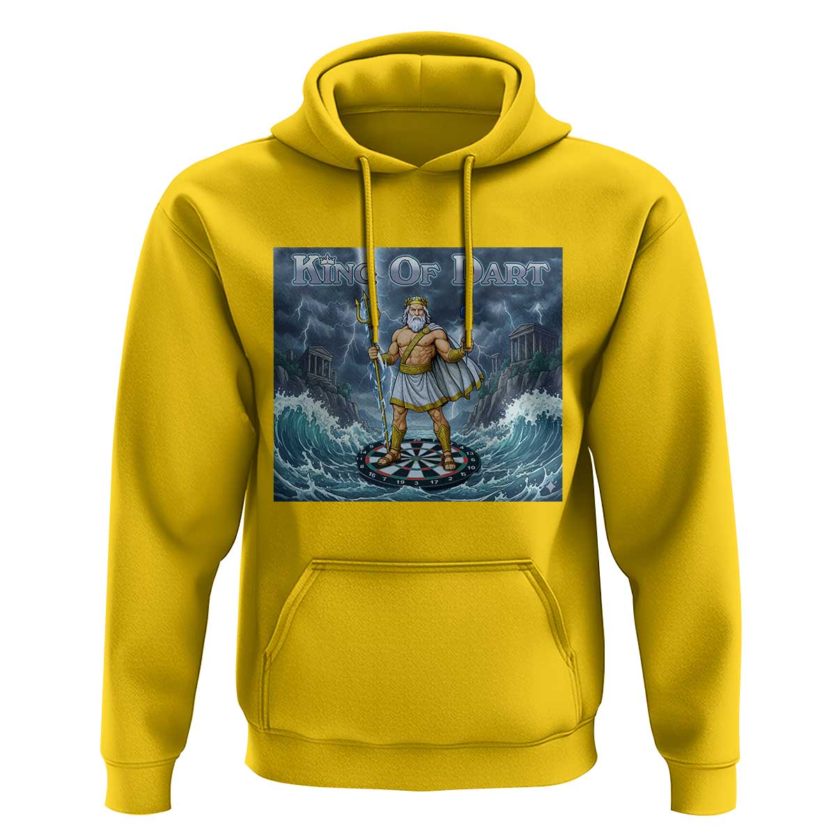 Greek Mythology Poseidon Dart Player Hoodie King Of Dart Trident Thrower - Wonder Print Shop