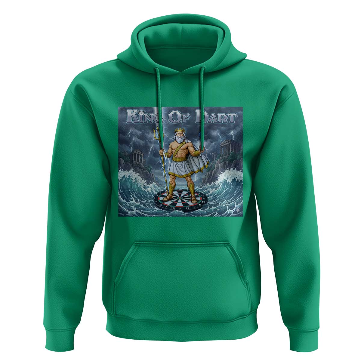 Greek Mythology Poseidon Dart Player Hoodie King Of Dart Trident Thrower - Wonder Print Shop