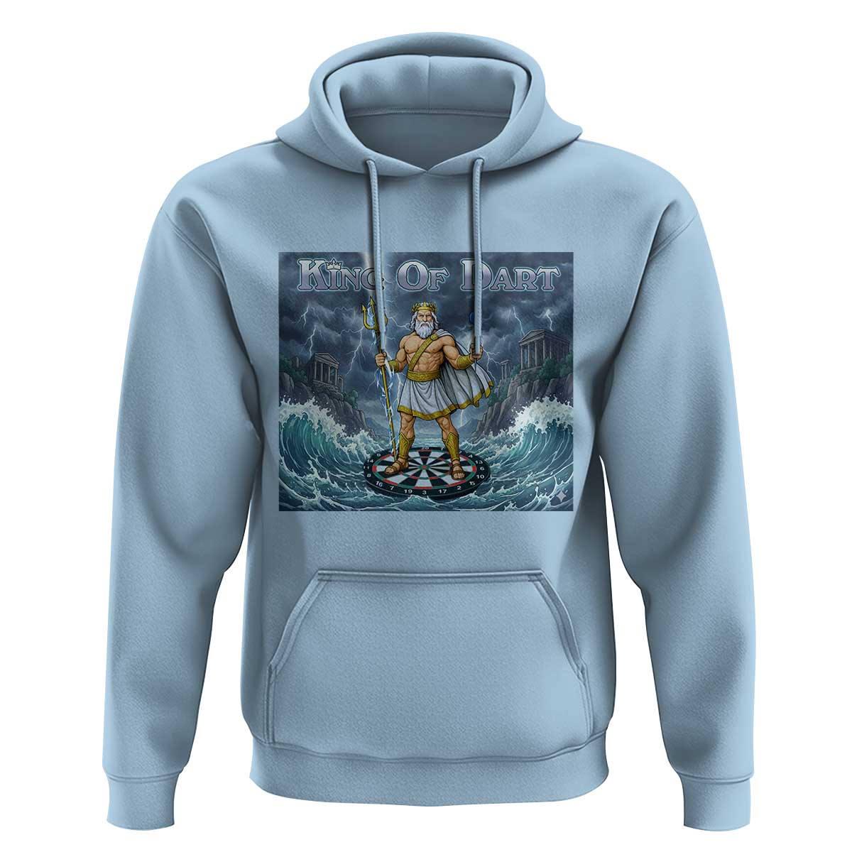 Greek Mythology Poseidon Dart Player Hoodie King Of Dart Trident Thrower - Wonder Print Shop