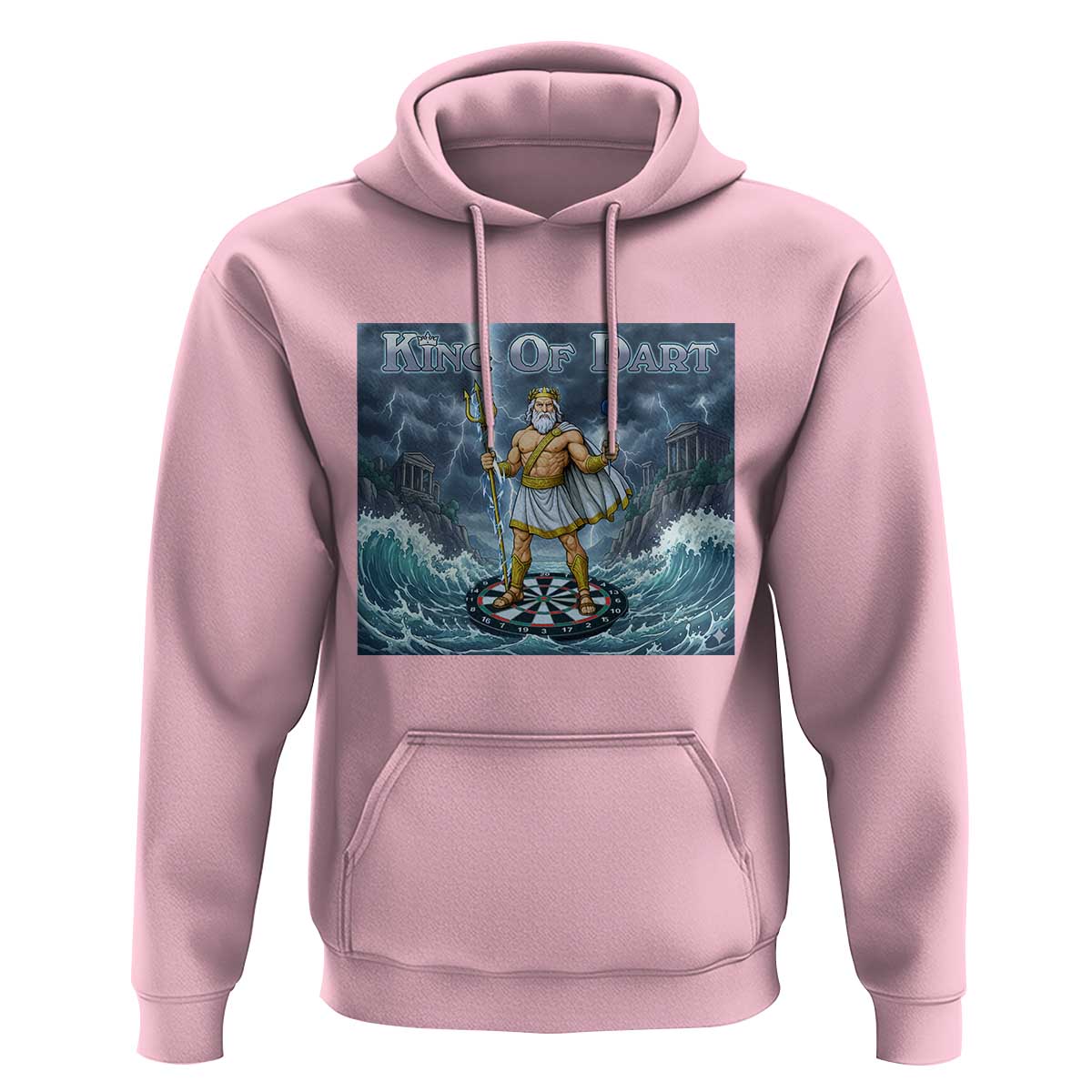 Greek Mythology Poseidon Dart Player Hoodie King Of Dart Trident Thrower - Wonder Print Shop