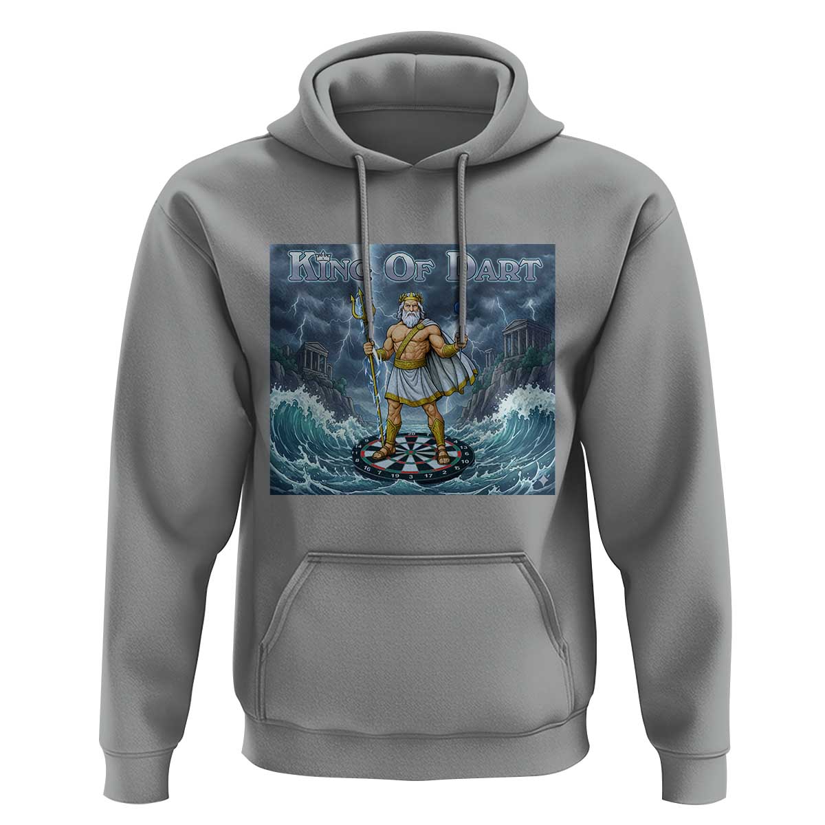 Greek Mythology Poseidon Dart Player Hoodie King Of Dart Trident Thrower - Wonder Print Shop
