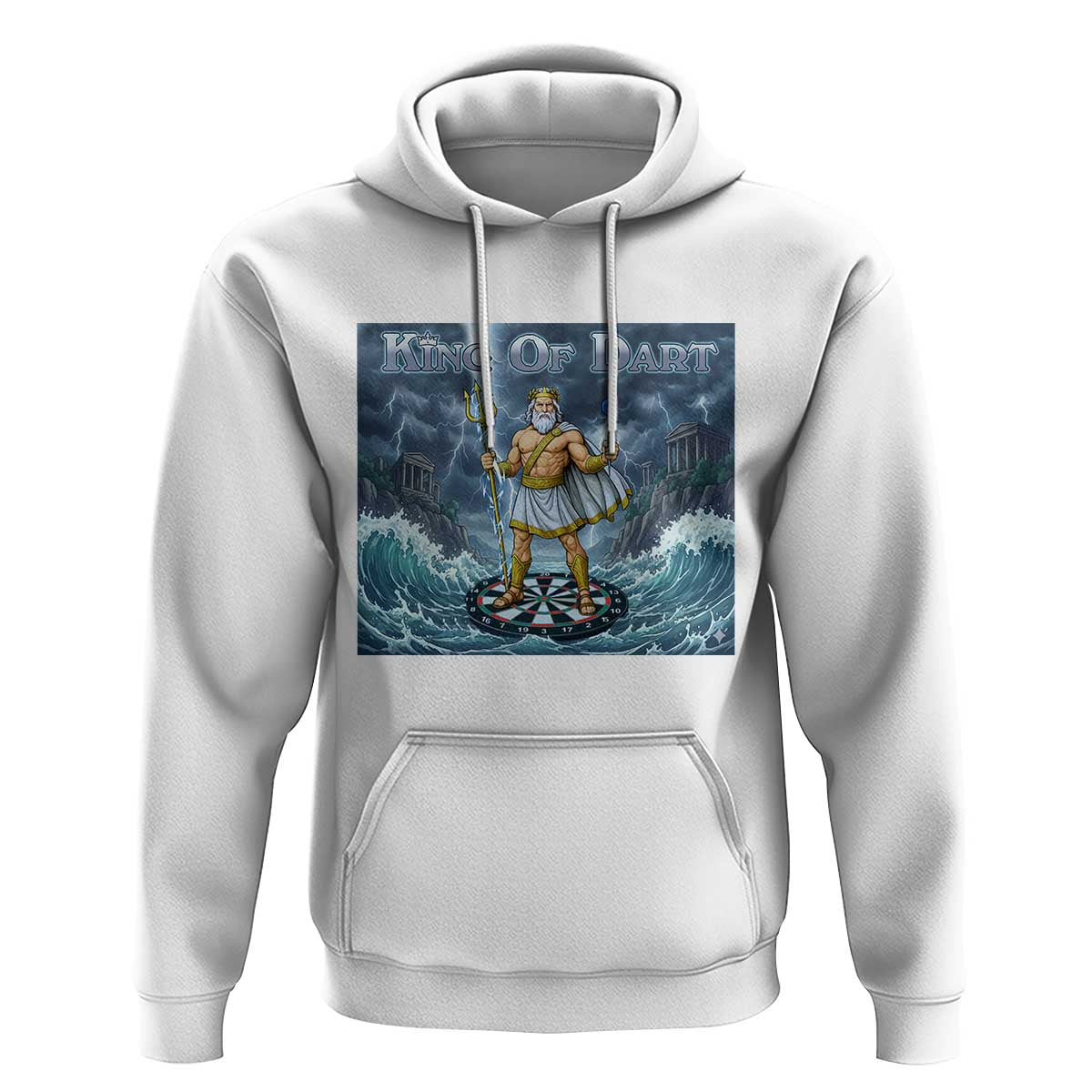 Greek Mythology Poseidon Dart Player Hoodie King Of Dart Trident Thrower - Wonder Print Shop