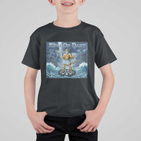 Greek Mythology Poseidon Dart Player T Shirt For Kid King Of Dart Trident Thrower - Wonder Print Shop