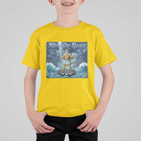 Greek Mythology Poseidon Dart Player T Shirt For Kid King Of Dart Trident Thrower - Wonder Print Shop