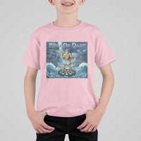 Greek Mythology Poseidon Dart Player T Shirt For Kid King Of Dart Trident Thrower - Wonder Print Shop