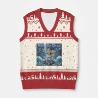Greek Mythology Poseidon Dart Player V-Neck Knit Sweater Vest King Of Dart Trident Thrower - Wonder Print Shop