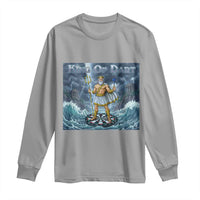 Greek Mythology Poseidon Dart Player Long Sleeve Shirt King Of Dart Trident Thrower - Wonder Print Shop