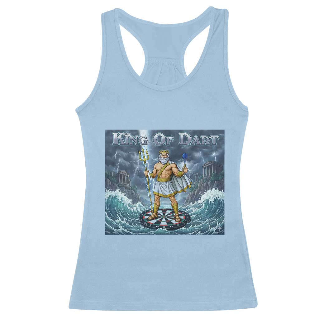Greek Mythology Poseidon Dart Player Racerback Tank Top King Of Dart Trident Thrower - Wonder Print Shop