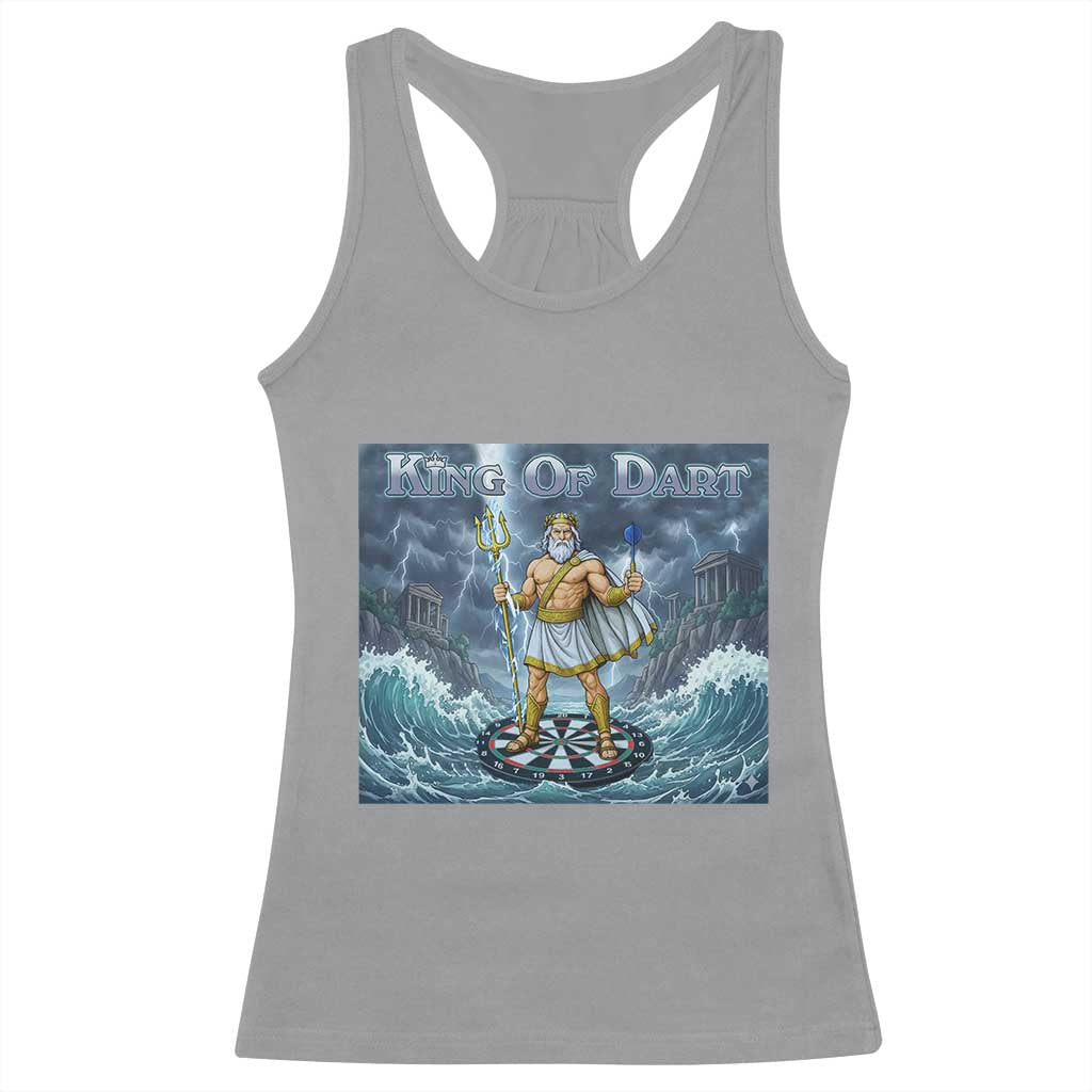 Greek Mythology Poseidon Dart Player Racerback Tank Top King Of Dart Trident Thrower - Wonder Print Shop