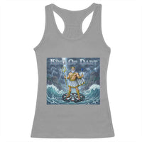 Greek Mythology Poseidon Dart Player Racerback Tank Top King Of Dart Trident Thrower - Wonder Print Shop