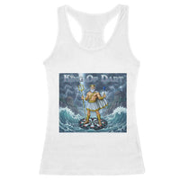 Greek Mythology Poseidon Dart Player Racerback Tank Top King Of Dart Trident Thrower - Wonder Print Shop
