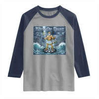 Greek Mythology Poseidon Dart Player Raglan Shirt King Of Dart Trident Thrower - Wonder Print Shop