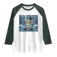 Greek Mythology Poseidon Dart Player Raglan Shirt King Of Dart Trident Thrower - Wonder Print Shop