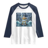 Greek Mythology Poseidon Dart Player Raglan Shirt King Of Dart Trident Thrower - Wonder Print Shop