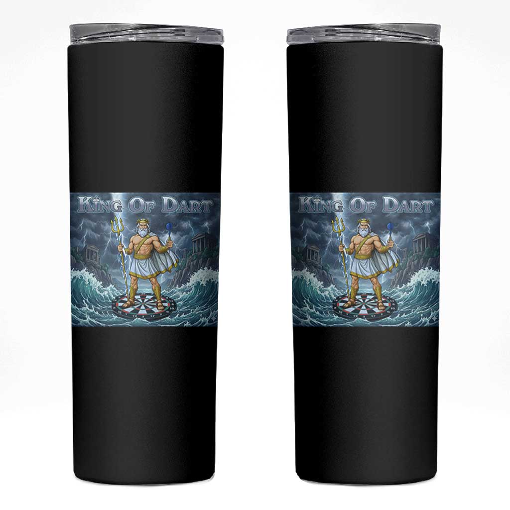 Greek Mythology Poseidon Dart Player Skinny Tumbler King Of Dart Trident Thrower - Wonder Print Shop