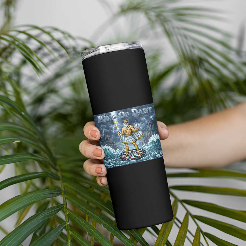 Greek Mythology Poseidon Dart Player Skinny Tumbler King Of Dart Trident Thrower - Wonder Print Shop