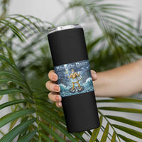 Greek Mythology Poseidon Dart Player Skinny Tumbler King Of Dart Trident Thrower - Wonder Print Shop