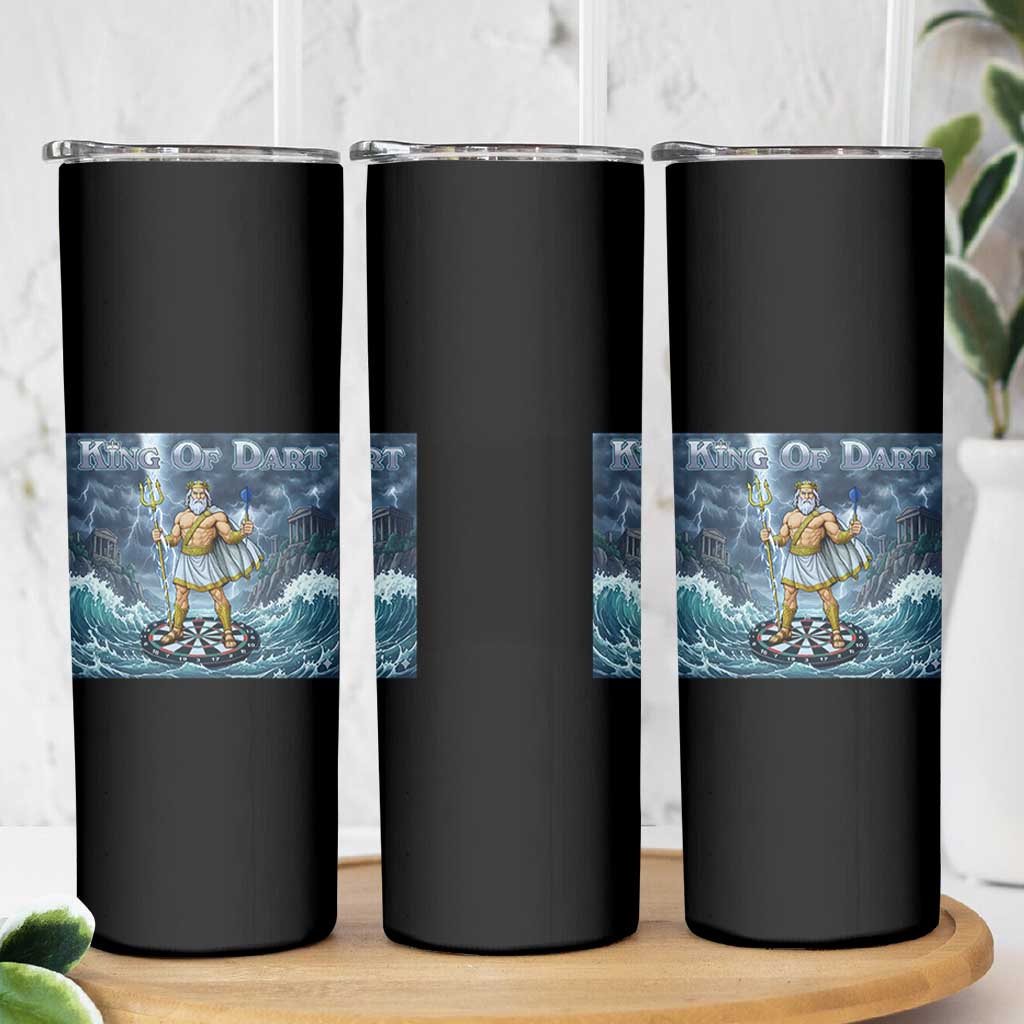 Greek Mythology Poseidon Dart Player Skinny Tumbler King Of Dart Trident Thrower - Wonder Print Shop